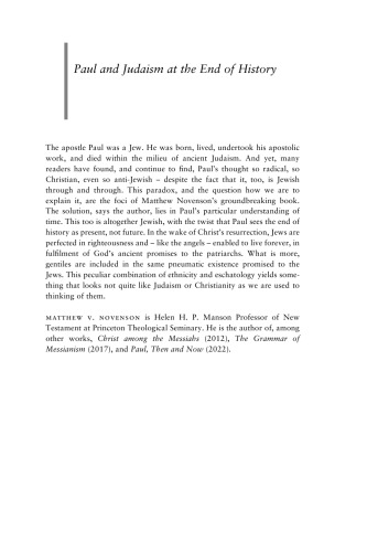 Paul and Judaism at the End of History
