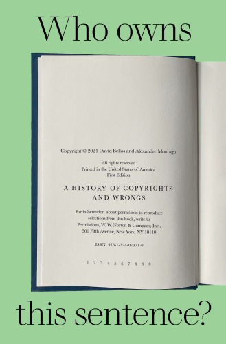 Who Owns This Sentence? - A History of Copyrights and Wrongs