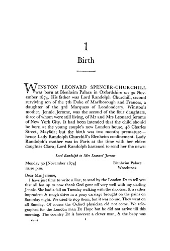 Winston S. Churchill Volume I: Youth 1874–1900