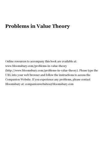Problems in Value Theory: An Introduction to Contemporary Debates