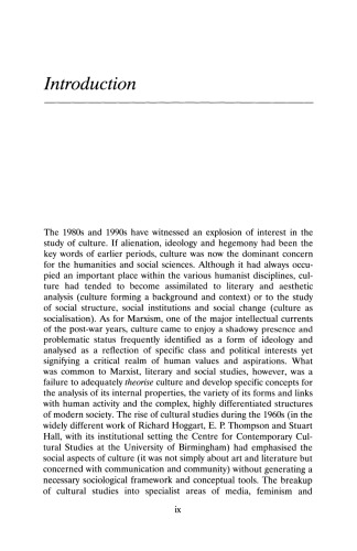 Cultural Theory and the Problem of Modernity