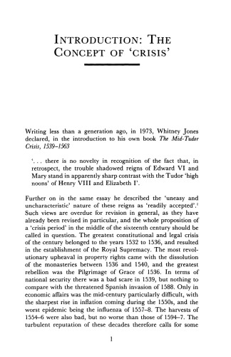 The Mid-Tudor Crisis, 1545–1565