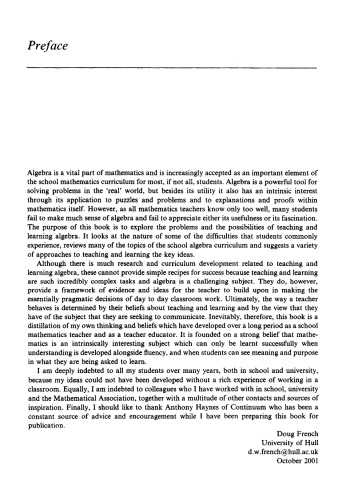 Teaching and Learning Algebra