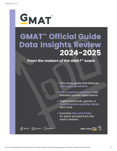 GMAT Official Guide Data Insights Review 2024-2025: Book + Online Question Bank