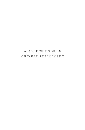 A Source Book in Chinese Philosophy