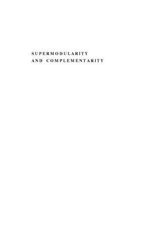 Supermodularity and Complementarity