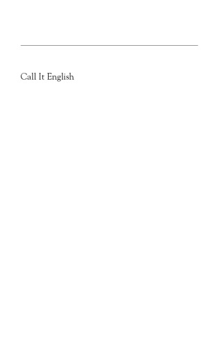 Call It English: The Languages of Jewish American Literature