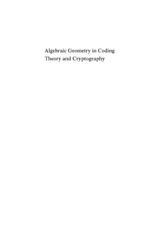 Algebraic Geometry in Coding Theory and Cryptography