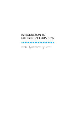 Introduction to Differential Equations with Dynamical Systems