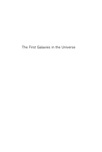 The First Galaxies in the Universe