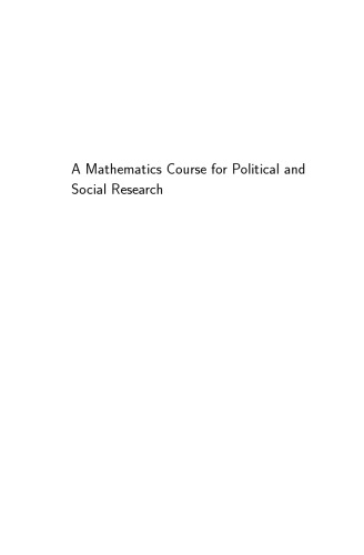 A Mathematics Course for Political and Social Research