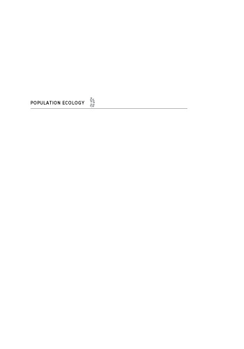 Population Ecology: First Principles - Second Edition