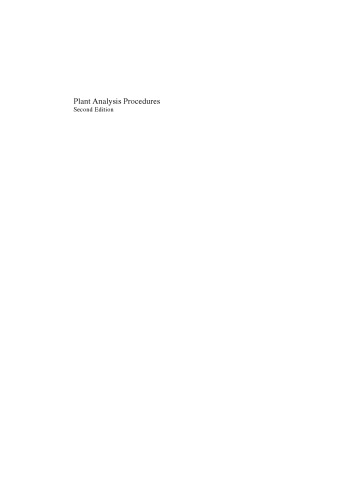 Plant Analysis Procedures