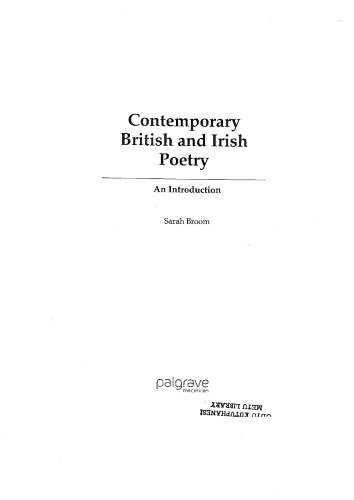 Contemporary British and Irish poetry: an introduction