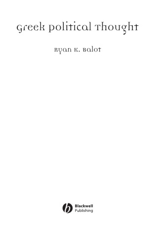Greek Political Thought