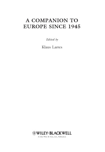 A Companion to Europe Since 1945