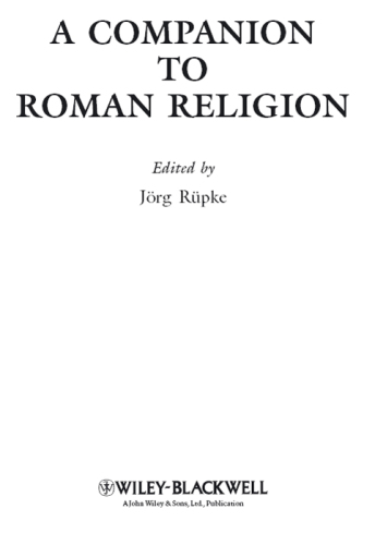 A Companion to Roman Religion