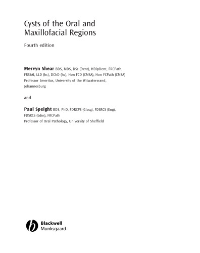 Cysts of the Oral and Maxillofacial Regions, Fourth Edition