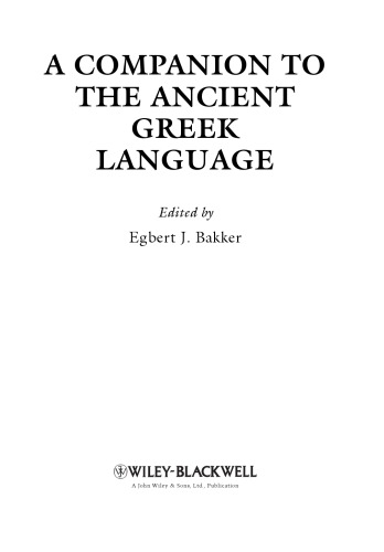 A companion to the Greek language