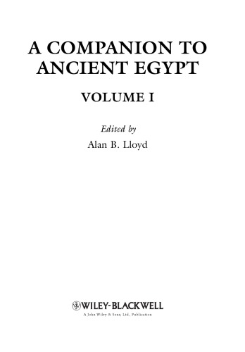 A Companion to Ancient Egypt Volumes 1&2