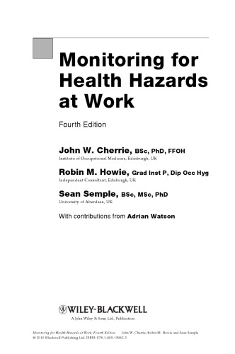 Monitoring for Health Hazards at Work, Fourth Edition