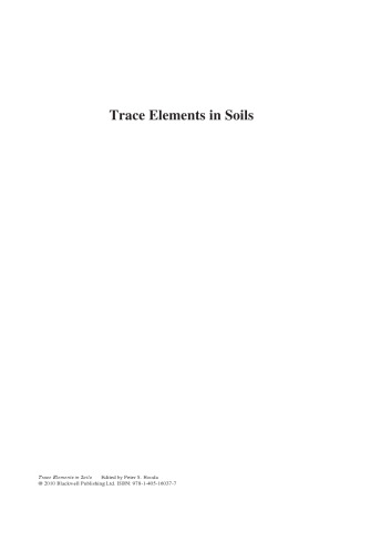 Trace Elements in Soils