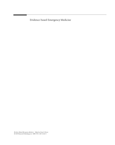 Evidence-Based Emergency Medicine