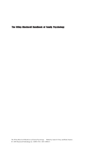 The Wiley-Blackwell Handbook of Family Psychology
