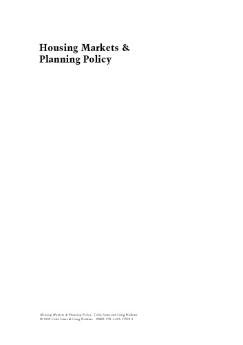 Housing Markets & Planning Policy