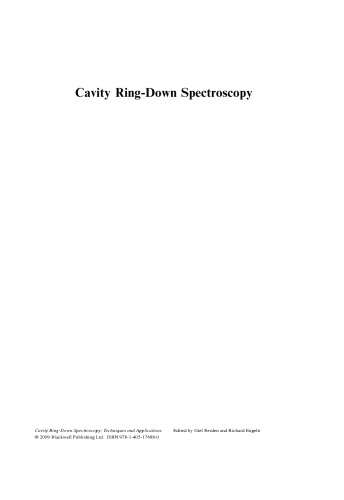 Cavity Ring-Down Spectroscopy: Techniques and Applications