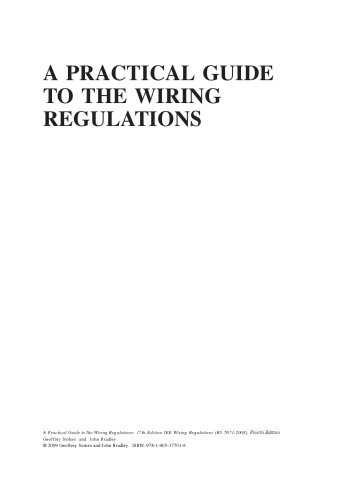 A Practical Guide to the Wiring Regulations, Fourth Edition