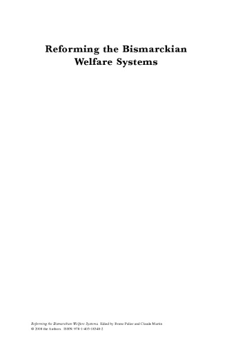 Reforming the Bismarckian Welfare Systems