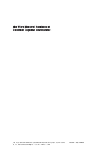 The Wiley-Blackwell Handbook of Childhood Cognitive Development, Second edition