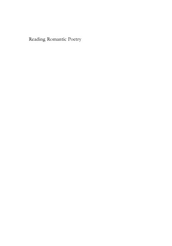 Reading Romantic Poetry