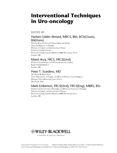Interventional Techniques in Uro-Oncology