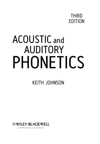 Acoustic and auditory phonetics