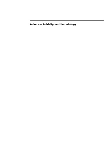 Advances in Malignant Hematology