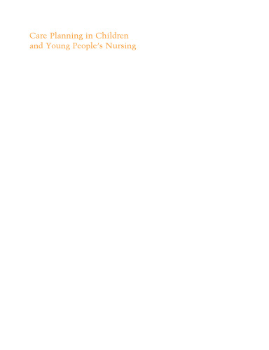 Care Planning in Children and Young People's Nursing