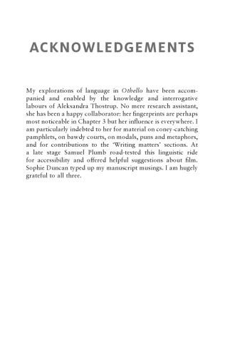 Othello: Language and Writing