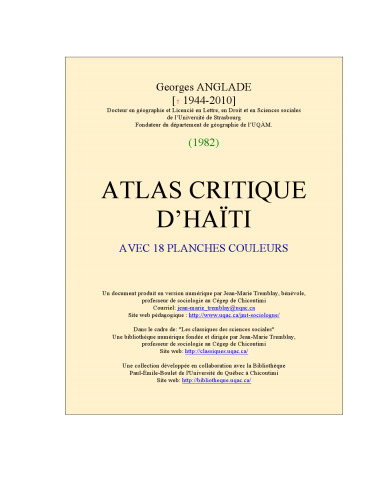 Atlas critique d'Haïti.
