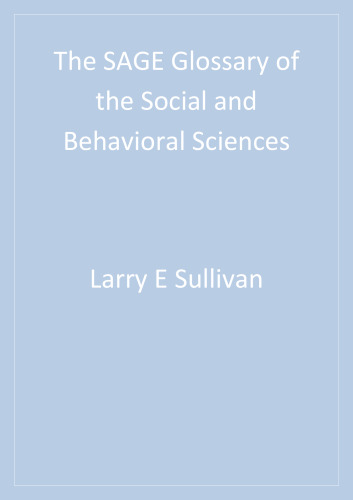 The SAGE glossary of the social and behavioral sciences