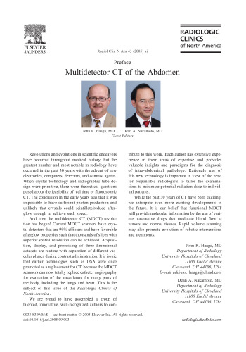 MDCT of the Abdomen, An Issue of Radiologic Clinics