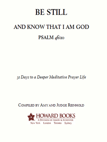Be Still: 31 Days to a Deeper Meditative Prayer Life