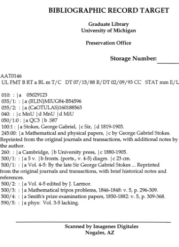Mathematical and Physical Papers: Reprinted from the Original Journals and Transactions, with Additional Notes by the Author
