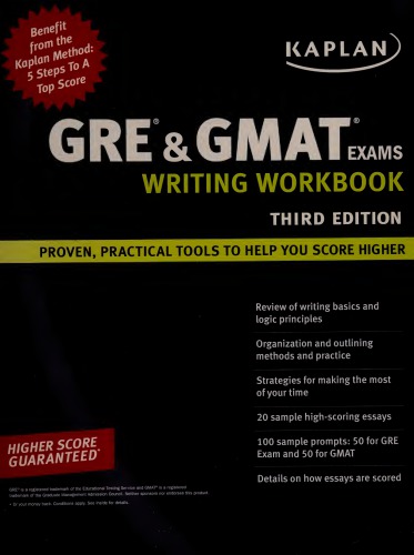 Kaplan GRE & GMAT Exams; Writing Workbook, 3rd Edition
