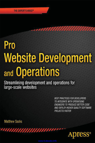 Pro Website Development and Operations: Streamlining DevOps for large-scale websites