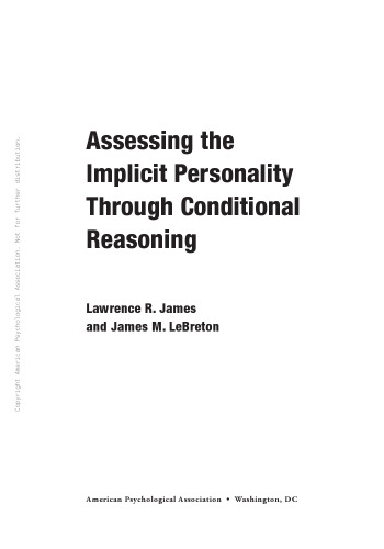 Assessing the Implicit Personality Through Conditional Reasoning