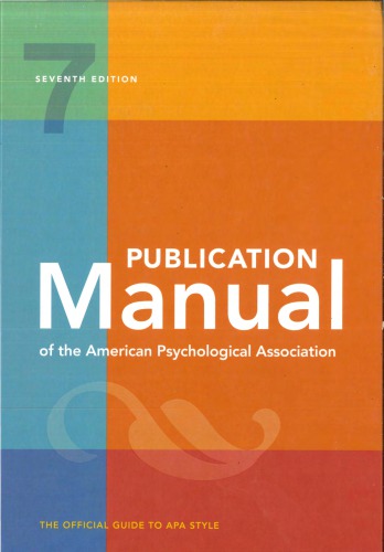 Publication manual of the American Psychological Association