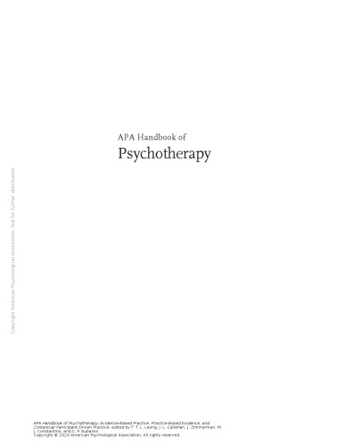 APA Handbook of Psychotherapy