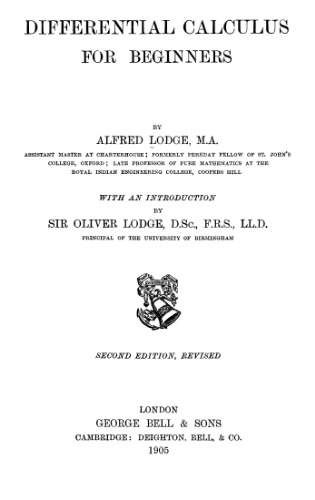 Differential calculus for beginners (1905)